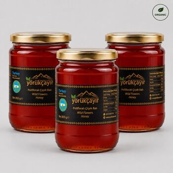 Yörükçayır Organik Polifloralı Bal 3 × 850 g – Avantaj Paketi