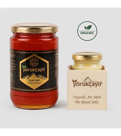 Yörükçayır Organik Çiçek Balı 850 g ve Organik Arı Sütü 30 g Seti