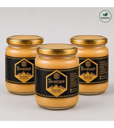Yörükçayır organik krem bal 3 x 500 gr