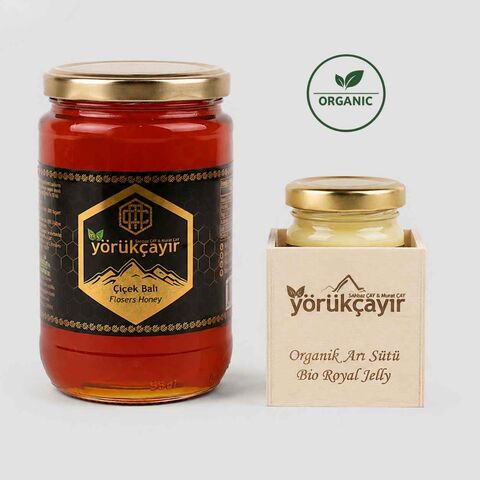Yörükçayır Organik Çiçek Balı 850 g ve Organik Arı Sütü 30 g Seti