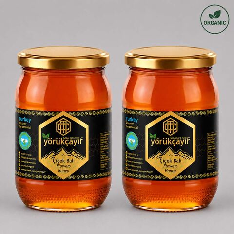 Yörükçayır Organik Çiçek Balı 2 x 450 g | Avantaj Paketi
